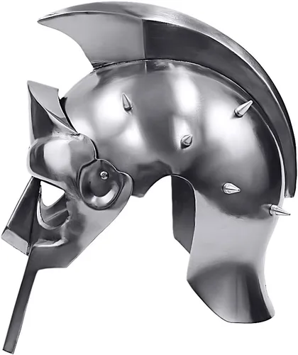 Vista 2 de Armadura de casco estilo gladiador romano Máximo con picos, plateado