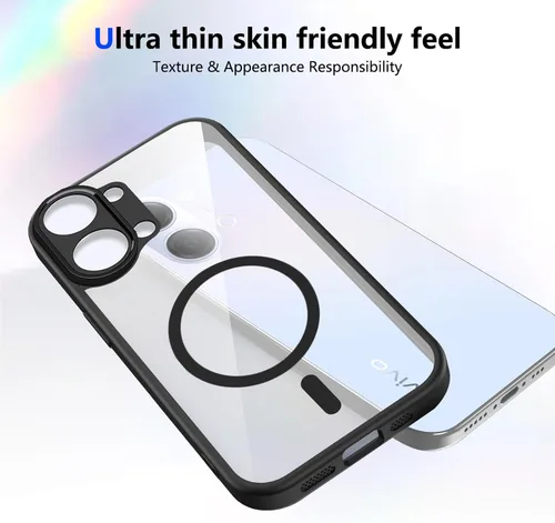 Vista 689 de Funda magnética transparente compatible con Xiaomi 17T, color negro 2 en 1 PC + TPU cubierta de teléfono a prueba de golpes, carcasa protectora