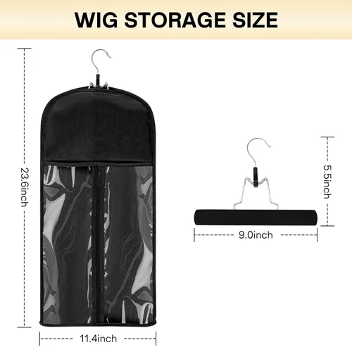 Vista 3 de VARIPOWDER - 10 bolsas de almacenamiento para pelucas con colgador de peluca para múltiples pelucas Dust-Proof Wigs Bag for Wigs & Accessories