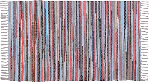 Vista 28 de Alfombra de trapo de algodón de 24 x 36 pulgadas, alfombra Chindi multicolor, tejida a mano, lavable y reversible para sala de estar, cocina Agua