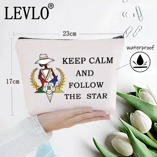 Vista 2 de LEVLO Bolsa de cosméticos de hermandad de hermandad de mujeres regalo para hermana Keep Calm And Follow The Star Sisterhood Merch, Sigue a la Sigue