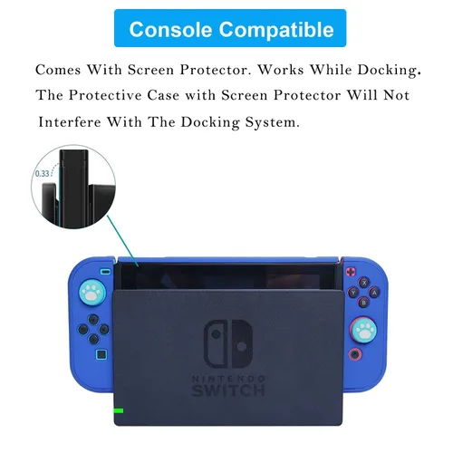Vista 2 de Dockable Case for Nintendo Switch - COMCOOL 3 in 1 Protective Cover Case for Nintendo Switch and Joy-Con Controller with Screen Protector and Thumb