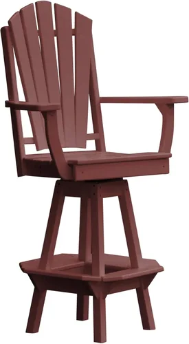 Vista 6 de Poly Lumber Adirondack - Silla giratoria de bar con brazos, color azul Aruba Azul (Aruba Blue)