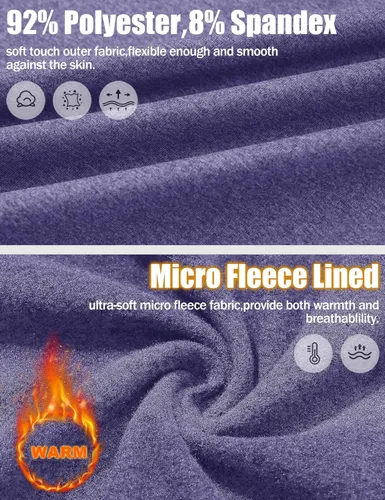 Vista 68 de MAGCOMSEN Sudadera de golf de manga larga con forro polar para hombre, con cremallera de 1/4, térmica, para correr