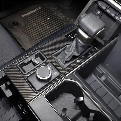 Vista 10 de TOYCIDFG Cubierta del panel de palanca de cambios compatible con Toyota Tundra 2022-2026, accesorios interiores (negro UV)