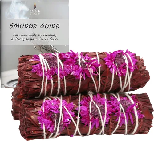 Vista 12 de SOUL STICKS Paquete de 3 barras de salvia blanca floral con flores para limpiar el hogar, meditación, yoga, curación y manchas, California de origen