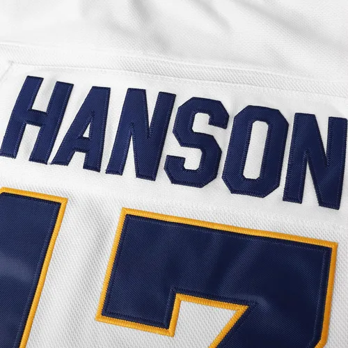 Vista 8 de Hanson Brothers - Camiseta de hockey 16 Charlestown Chiefs 17 Jeff Slap Shot 18, camiseta de hockey de película, azul, blanco, S-3XL