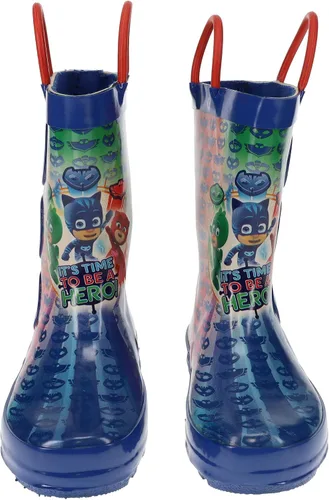 Vista 4 de PJ Masks Botas de lluvia para niños pequeños con asas fáciles de poner Catboy Gekko y Owlette