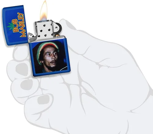 Vista 5 de Zippo Bob Marley Encendedores Azul real mate