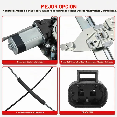 Vista 2 de BDFHYK 748-172 Regulador de ventanilla eléctrica con motor delantero izquierdo lado del conductor para Chevy Impala 2006-2013, Impala Limited