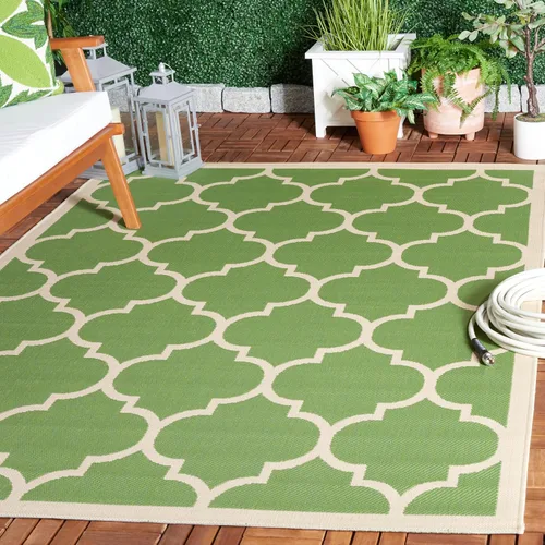 Vista 9 de SAFAVIEH Courtyard Collection - Alfombra decorativa de 2 x 3 pies 7 pulgadas, verde oscuro y beige, no desprende pelusa y de fácil cuidado