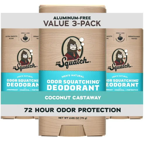 Vista 20 de Dr. Squatch - Desodorante natural para hombres - Sin aluminio, elimina el olor - Birchwood Breeze (2.65 oz, paquete de 3)