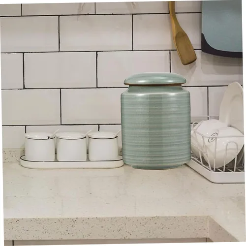 Vista 2 de Tarro de cerámica sellado, elegante recipiente de almacenamiento de alimentos, práctico tarro de azúcar para té de miel, diseño más hermoso
