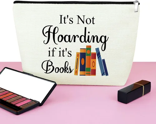 Vista 6 de Mxrymvu Regalos para amantes de los libros, regalos para bibliófilos, bolsa de maquillaje, libro de lectura, club, regalo para mujeres, bolsa