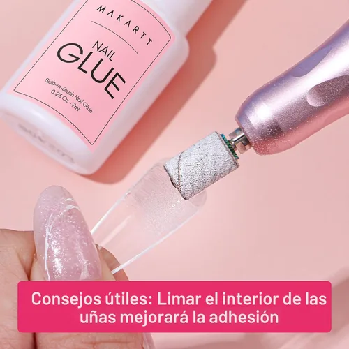 Vista 6 de Makartt Pegamento para uñas acrílicas, pegamento para aplicar con pincel para reparar uñas, pegamento profesional para uñas postizas de larga