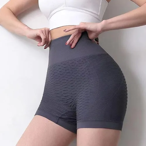 Vista 5 de COLYUER Pantalones cortos de yoga negros de seguridad para mujer, cintura alta, pantalones cortos de gimnasio, levantamiento de glúteos, pantalones
