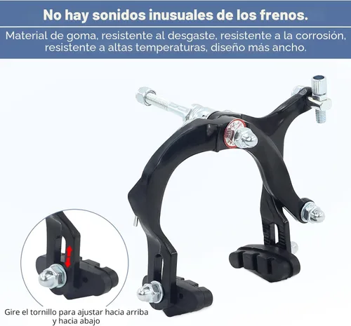 Vista 5 de WEEROCK Juego de frenos C delanteros y traseros, juego de frenos de llanta con palancas de freno de aleación de aluminio, cables de bicicleta