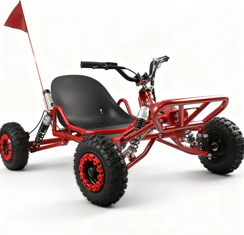 Vista 9 de Go Kart eléctrico, Go Kart con motor de 2000 W para adultos y niños con marco tubular de acero de alta calidad, kart todoterreno de 3 velocidades