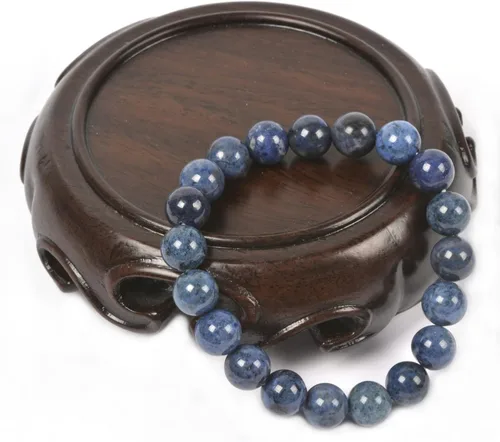 Vista 3 de Justinstones pulsera elástica de piedras semipreciosas redondas de 10 mm, unisex, 6,5 pulgadas.