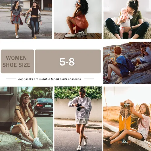 Vista 6 de ACTINPUT 7 pares de calcetines invisibles para mujer, calcetines de corte bajo antideslizantes de algodón para mujer, calcetines planos de línea