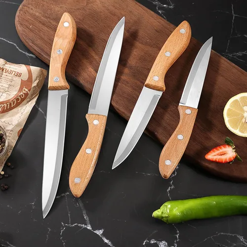 Vista 7 de Cuchillo de pelar para fruta y vegetales, cuchillo de cocina para cortar carne y rebanar, hoja de acero inoxidable ultra afilada, mango ergonómico