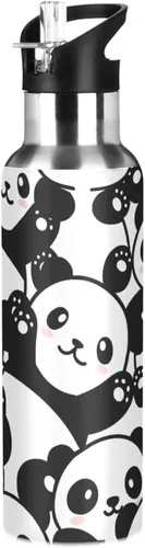 Vista 14 de Botella de Agua de Lobo Tazas de Lobo Botella de Agua Galaxia para Niños Niñas con Tapa de Pajita Lobos Aislada Acero Inoxidable Frasco de Agua a007