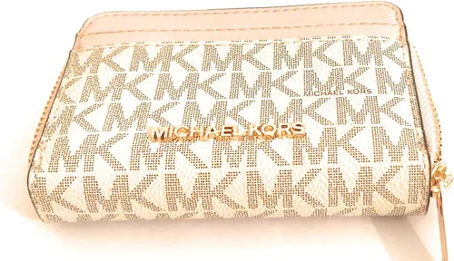 Vista 7 de Michael Kors Jet Set Travel - Funda para tarjetas con cierre medio vainilla rosa café rosa