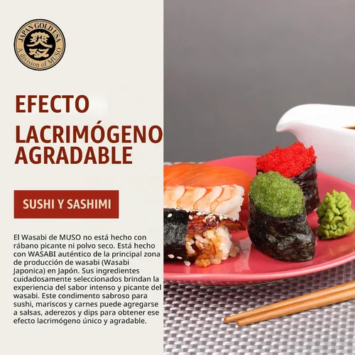 Vista 6 de Muso from Japan - Wasabi real - Sabor auténtico, vegano y sin gluten - 1.52 onzas