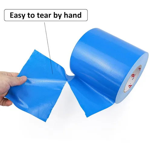 Vista 5 de BOMEI PACK Cinta adhesiva azul de 6 pulgadas, rollo más ancho, 6 pulgadas x 60 yardas, 9 mil de grosor, resistente, impermeable, flexible, sin