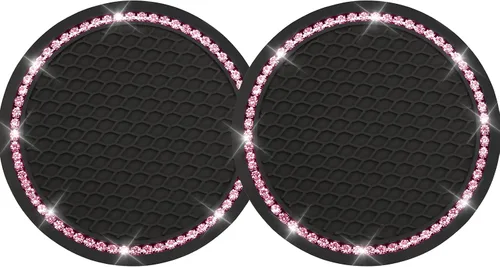 Vista 16 de yousheng 2 posavasos brillantes para automóvil, inserto universal para vehículo, inserto de silicona antideslizante de diamantes de imitación