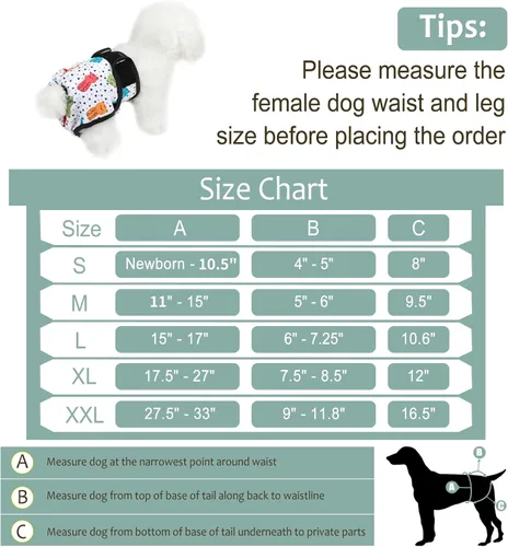 Vista 3 de Pañales lavables para perros, para hembras caninas, reutilizables, para periodo de celo, altamente absorbentes, para incontinencia, con broches