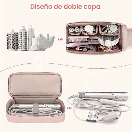 Vista 2 de Teamoy Hair Tools - Bolsa de viaje compatible con Shark Flexstyle, color Rosa