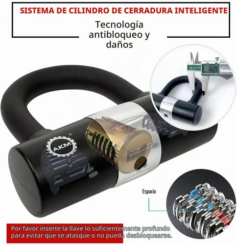 Vista 3 de Candado antirrobo AKM para bicicleta de 3 pies/90 cm de largo, candado de cadena resistente de 10 mm de espesor con 4 llaves, seguridad de 16 mm