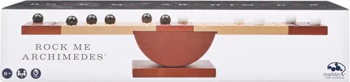 Vista 2 de Rock Me Archimedes, Juego de mesa familiar de rompecabezas de equilibrio y estrategia con canicas, juguete educativo STEM retro, para adultos