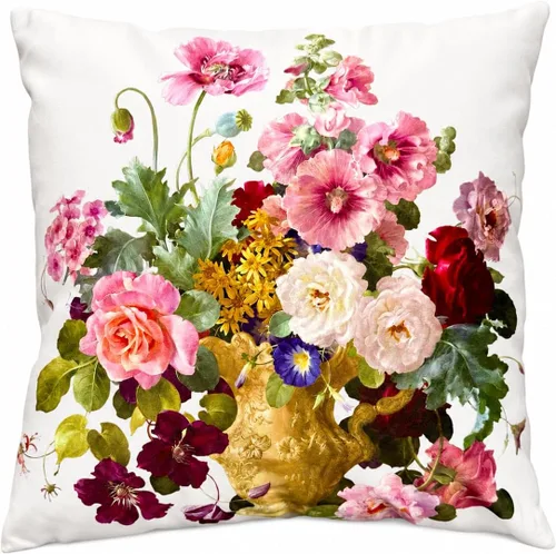 Vista 41 de Funda de cojín floral ligera de lujo, 18 x 18 pulgadas, pintura al óleo retro victoriana de doble cara, fondo negro, flor vibrante, funda de cojín