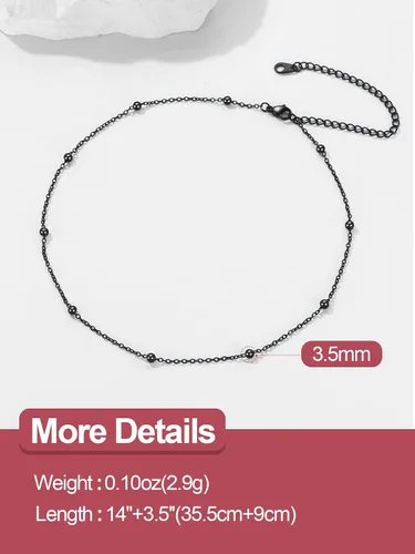 Vista 5 de FOCALOOK Collar de cuentas, gargantilla de doble capa, chapado en oro de 14 quilates, collares bohemios de metal para mujer