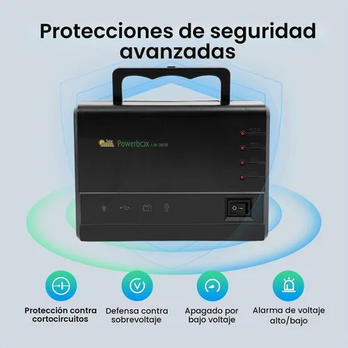 Vista 4 de Inversor de energía solar, kit de generador solar portátil, sistema de respaldo de energía de emergencia, kit de iluminación de panel solar, carga