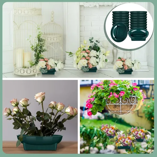 Vista 7 de Karenhi 12 cuencos florales verdes para arreglos florales, cuencos de espuma floral de 6.3 pulgadas para arreglos, vacaciones, bodas, suministros