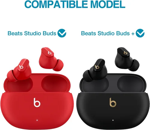 Vista 2 de SURITCH Funda protectora para Beats Studio Buds 2021, Studio Buds+ Plus 2023 con llavero de mosquetón, protector de TPU agradable a la piel a prueba