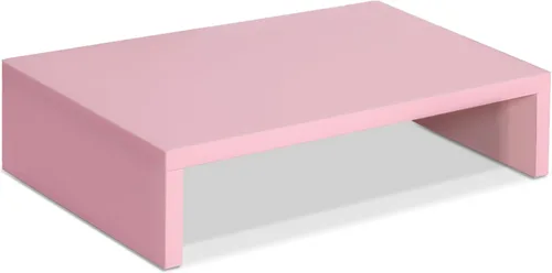 Vista 14 de TEAMIX Elevador de monitor de 14.2 pulgadas, elevador de monitor de madera con almacenamiento para escritorio, soporte de monitor pequeño