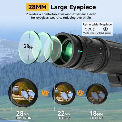 Vista 3 de Monocular Telescope 12X62 HD High Power with Tripod for Bird Watching Black