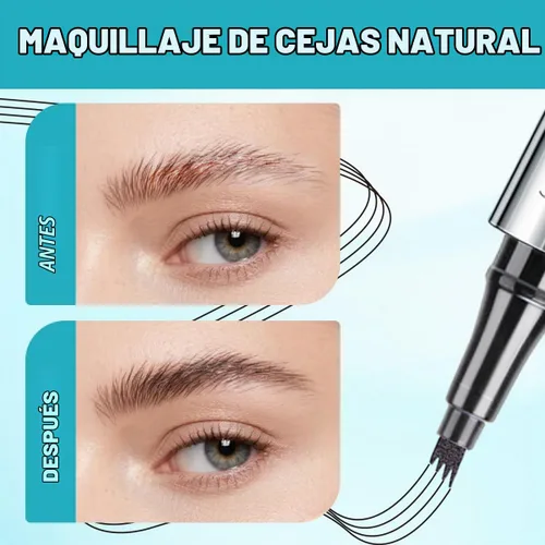 Vista 2 de Lápiz de cejas con microcuchilla de 4 puntas para maquillaje natural de cejas, bolígrafo de microblading impermeable y a prueba de manchas