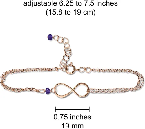 Vista 75 de Pulsera con dije de infinito con piedra natal, joyería hecha a mano, regalo para ella