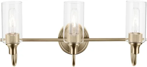Vista 14 de Kichler Kavi - Lámpara de tocador de baño de 3 luces, bronce champán Champagne bronce