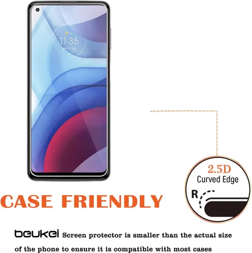 Vista 4 de Protector de pantalla de vidrio templado compatible con Motorola Moto G Power (2021), sensible al tacto, compatible con fundas, dureza 9H