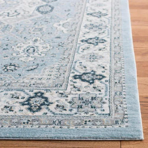 Vista 3 de SAFAVIEH - Colección Isabella, alfombra decorativa - 2'2" x 5', azul y crema, diseño oriental, no desprende pelusa y fácil cuidado, ideal para áreas