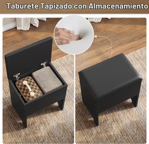 Vista 7 de BTHFST Escritorio esquinero con espejo iluminado, tocador de maquillaje con luces y estación de carga, juego de tocador con espejo y taburete