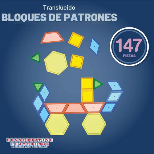 Vista 2 de Bloques translúcidos para diseño Constructive Playthings, set de 147 piezas, EDX-147