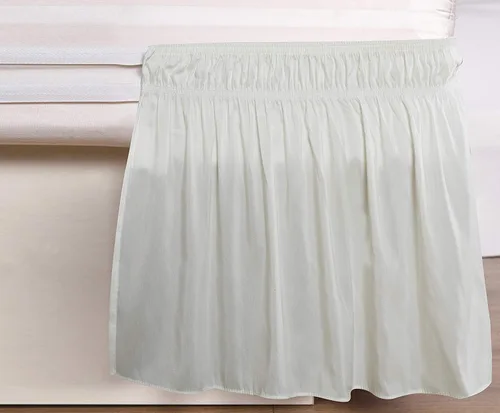 Vista 4 de Elegant Decor Falda de cama 100% algodón egipcio, falda de cama de lujo de 9 pulgadas, 650 hilos, volantes elásticos ajustables y resistentes a
