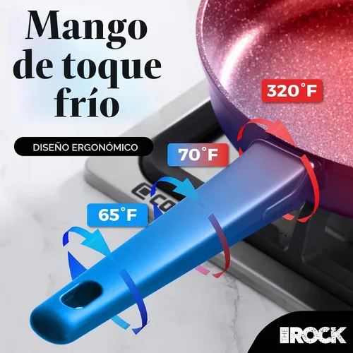 Vista 6 de THE ROCK SOHO - Sartén antiadherente de 11 pulgadas, no se pega, nunca se deforma, dura más tiempo, sartén saludable con mango resistente al calor